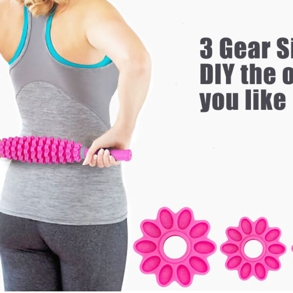 3 in 1 Detachable 12 Gears Adjustable Muscle Roller Massage Stick for Yoga Block Deep Tissue 4