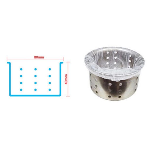 30 100 Pcs Kitchen Bathroom Hair Isolation Clogging Prevent Drain Residue Collector Sink Strainer Filter Net 3
