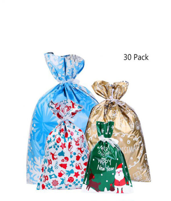 30PCS Christmas Gift Bags Lainlaing Estilo Drawstring Gift Wrapping Pasko Goody Bags para sa Holiday 510x510 1