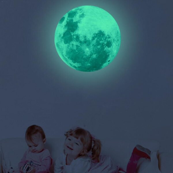 30cm 3D Glow star moon wall Stickers ho an'ny efitranon'ny ankizy Decal Baby Bedroom Home Decor Color 2