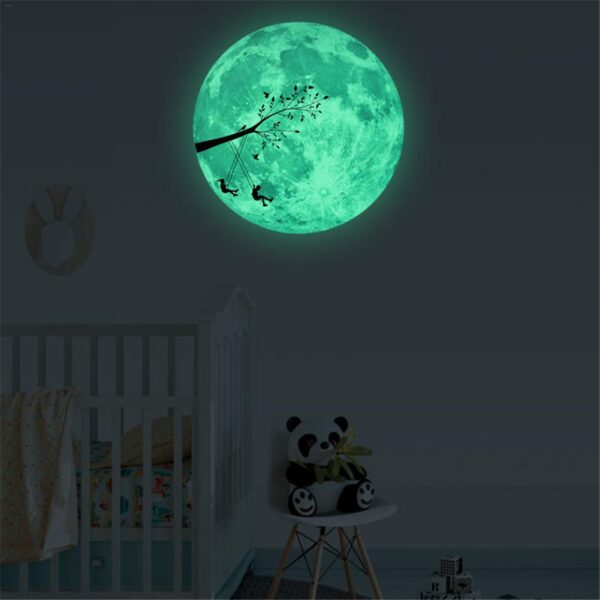 30cm 3D Glow star moon Wall Stickers for kids rooms Decal Baby Bedroom Home Decor Color 3
