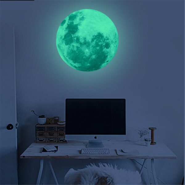 برچسب دیواری 30 سانتی متری 3D Glow star moon برای اتاق بچه ها دکور اتاق خواب کودک رنگ دکور خانه 4