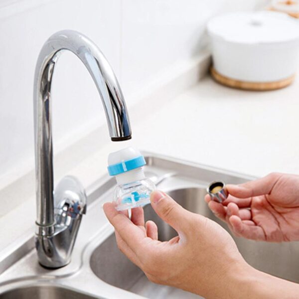 360 Degree Home Rotatable Water Bubbler Swivel Head Water Saving Faucet Aerator Nozzle Tap Adapter Device 2