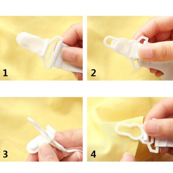 4 pcs Super Useful Elastic Bed Sheet Clip Fasteners Fixing Slip Resistant Belt Mattress Cover Blankets 1