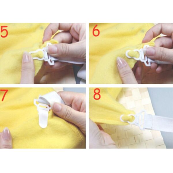 Drap de lit élastique Super utile, 4 pièces, attaches à Clip, fixation, ceinture antidérapante, couverture de matelas, couvertures 2