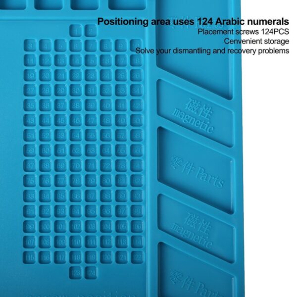 45x30cm Heat Insulation Silicone Pad Desk Mat Maintenance Platform for BGA Soldering Iron Repair Station with 3