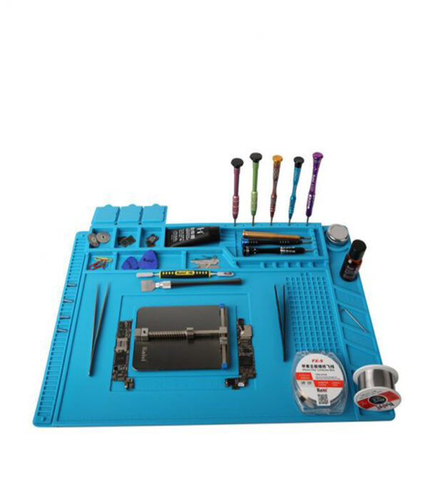 45x30cm Heat Insulation Silicone Pad Desk Mat Maintenance Platform for BGA Soldering Iron Repair Station with 510x510 1