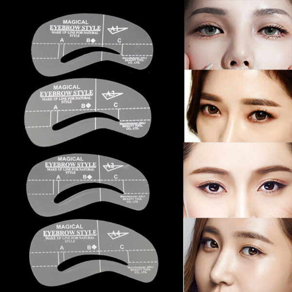 4pcs Magic Eyebrow Stencil Makeup Styles A Stencil For The Eye Brow Drawing Template Make Up 1