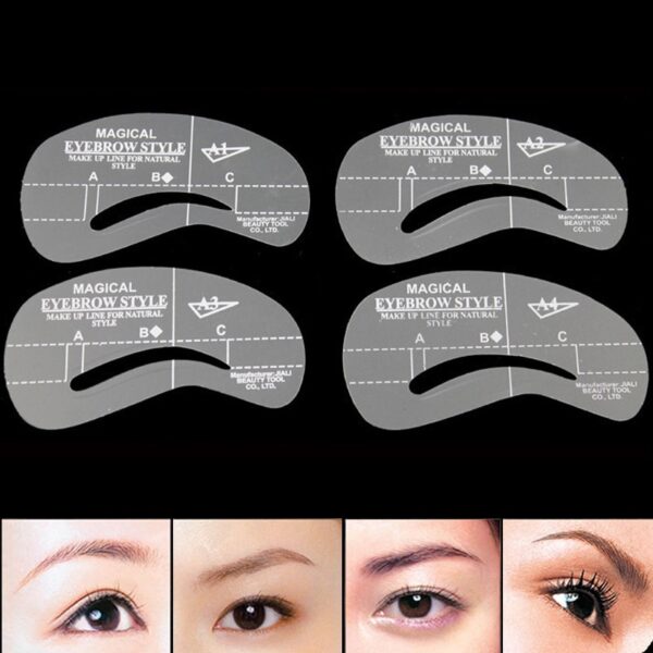4pcs Magic Eyebrow Stencil Makeup Styles A Stencil For The Eye Brow Drawing Template Make Up 5