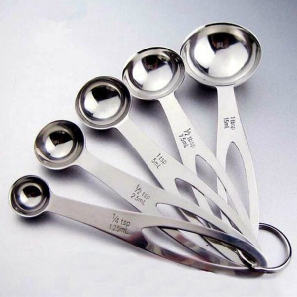 5pcs Set Measuring Spoon Useful Stainless Steel Medidas De Cozinha Coffee Measuring Spoons Tea Cuchara Colher
