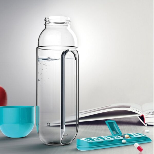 600ml Sports Plastic Water Bottle Combine Daily Pill Boxes Organizer Drinking Bottles Leak Proof Bottle Tumbler 5