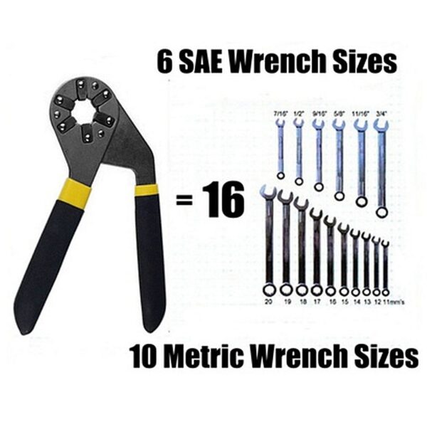 7 20mm Adjustable Grip Wrench Tool Multifunctional Universal Wrench 8 sized Gripping Outer Wrench Tools Yellow 1