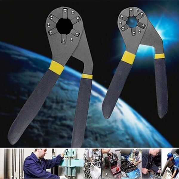 7 20mm Adjustable Grip Wrench Tool Multifunctional Universal Wrench 8 sized Gripping Outer Wrench Tools Yellow 2