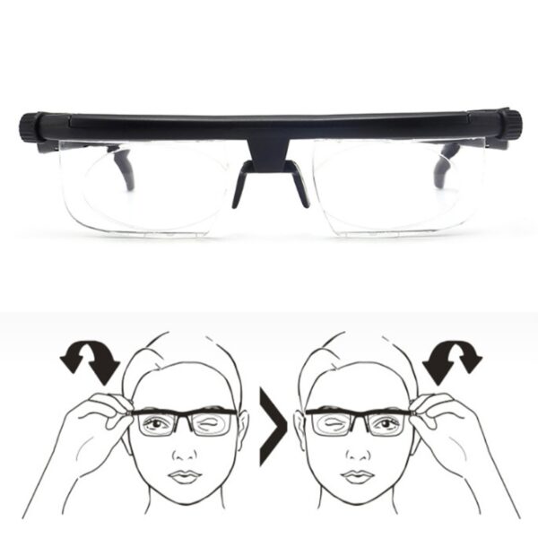 Reguleeritava tugevusega objektiiv lugemiseks lühinägelikkus prillid prillid, muudetava fookusega nägemine W77 5