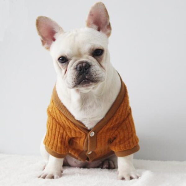 BENMEI Gentleman Knitted Warm Dog Coat Jacket For Big Dogs Spring Autumn Winter Bulldog Pet Dog 2