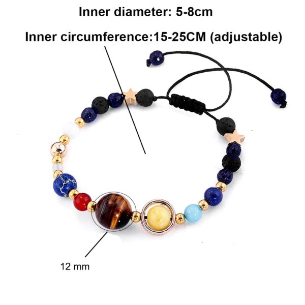 BOEYCJR Universe Planets Beads Bangles Bracelets Fashion Jewelry Natural Solar System Energy Bracelet For Women or