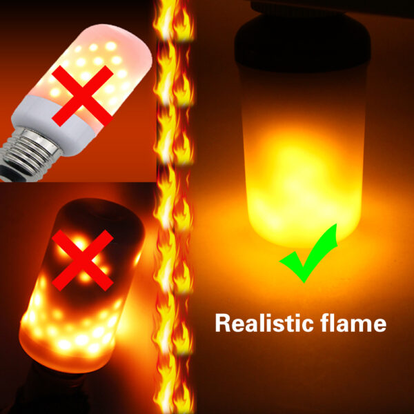 BUYBAY E27 E26 2835 LED Flame Effect Fire Light Bulbs 7W Creative Lights Flickering Emulation Vintage 3