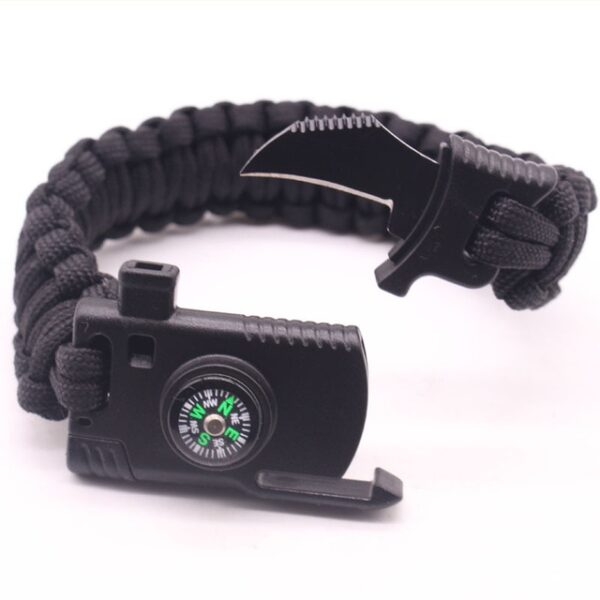 Pulsera trenzada para hombre, pulsera de supervivencia de Paracord multifunción, pulseras de cuerda de emergencia de rescate para acampar al aire libre para