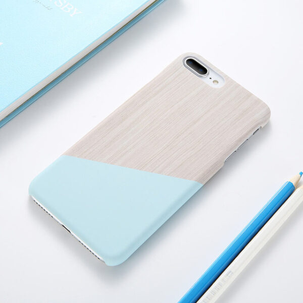 Funda para iPhone XS Max XS X 6 7 Plus Funda Marble Wood Ultra Slim