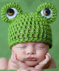 Costume Newborn Baby Kids Photography Prop Cap Boys Girls Knit Frog Crochet Hat 2