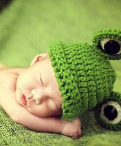 Kostim Novorođena beba Dječji fotografski rekvizit Dječaci Djevojčice pletu žablji heklani šešir 3