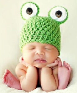 Costume Newborn Baby Kids Photography Prop Cap Boys Girls Knit Frog Crochet Hat 4