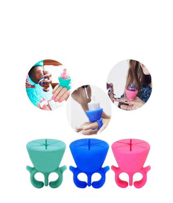 Creative Finger Wearable Nail Polish Holder Display Silicone Stand Useful Holder M02156 2