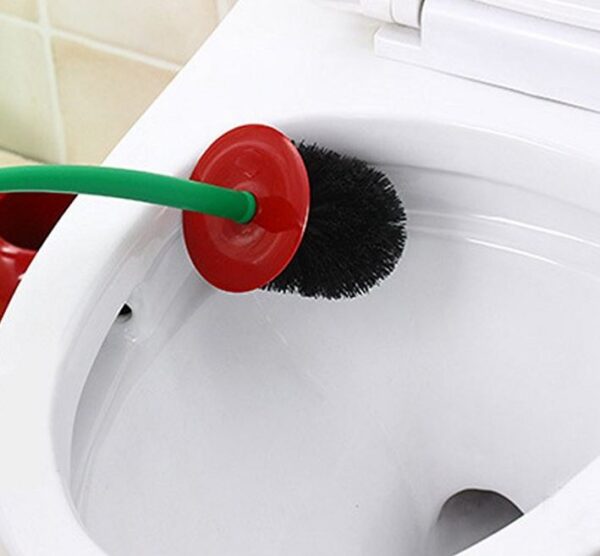 Creative Lovely Cherry Shape Lavatory Brush Toilet Brush Holder Set Red 2