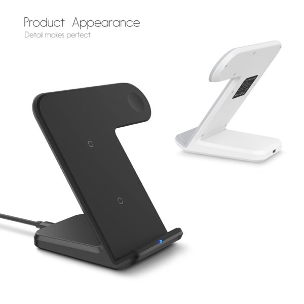 DCAE 2 i 1 laddningsstation Dock Station Bracket Cradle Stand Holder Trådlös laddare för iPhone XS 1