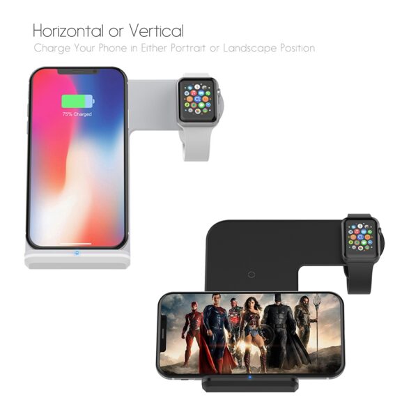 DCAE 2 in 1 Charging Dock Station Bracket Cradle Stand Holder Wireless Charger Ho an'ny iPhone XS 3