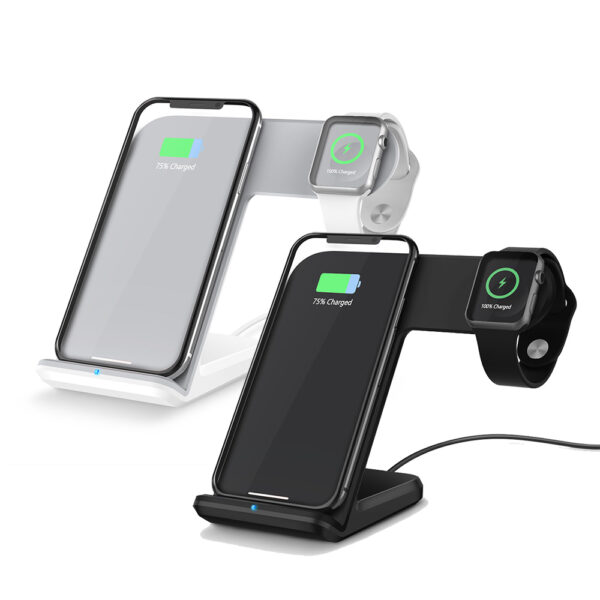 DCAE 2 in 1 Charging Dock Station Bracket Cradle Stand Holder Wireless Charger For iPhone XS 5