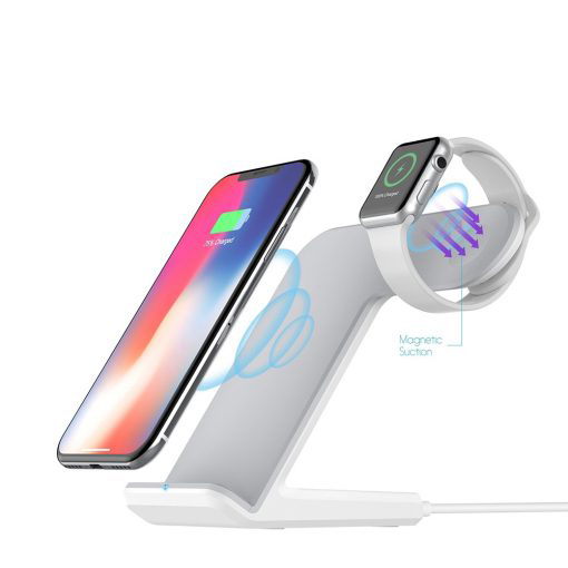 DCAE 2 in 1 Charging Dock Station Bracket Cradle Stand Holder Wireless Charger For iPhone XS 510x510 1