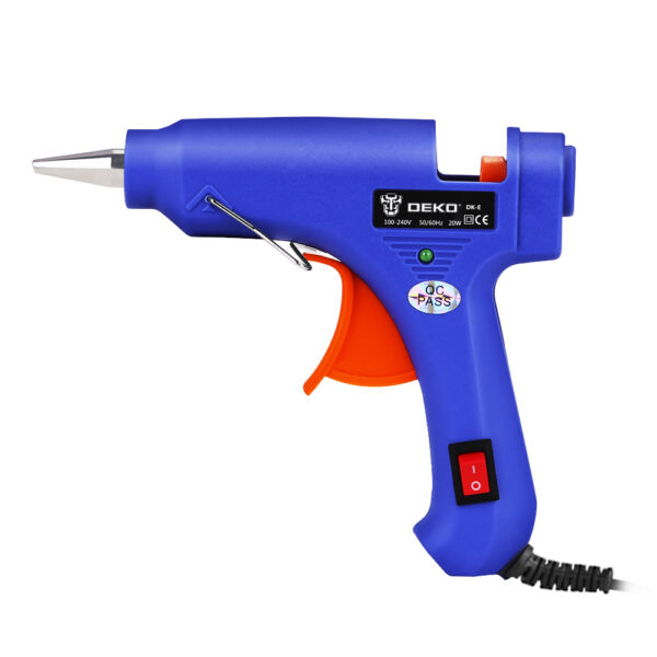 DEKO 20W EU Plug Hot Melt Glue Gun with 7mm Glue Stick Industrial Mini Guns Thermo