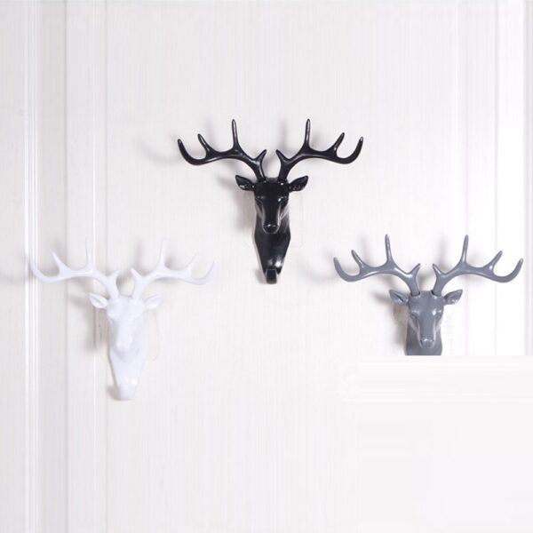 Deer Head Animal Self Adhesive Clothing Display Racks Hook Coat Hanger Cap Room Decor Show Wall 2