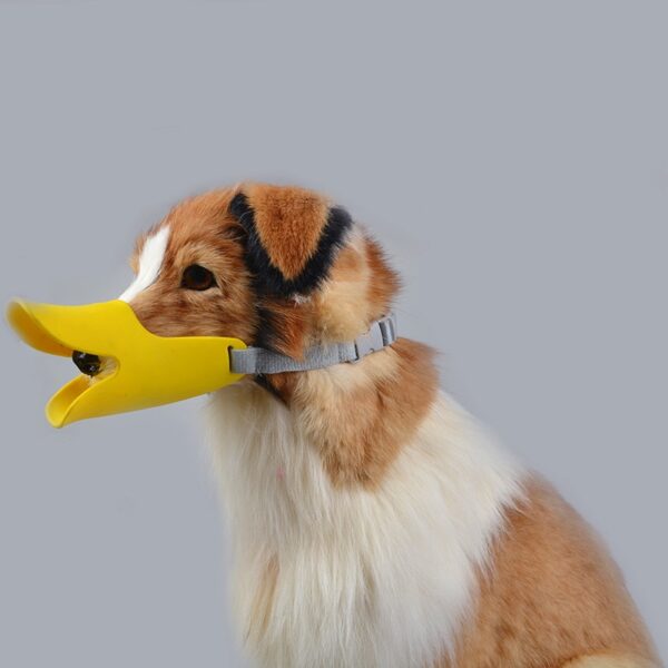 Köpek Namlu Silikon Sevimli Ördek Ağız Maskesi Namlu Bark Bite Stop Küçük Köpek Anti ısırık Maskeleri 5