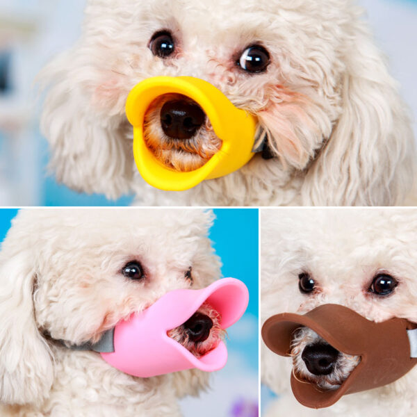 Hunde Munnkurv Silikon Søt Duck Munnmaske Snuteparti Bark Bite Stop Small Dog Anti bite Masker