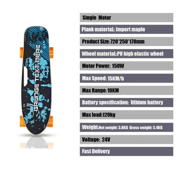 Electric Skateboard With Remote Control Adult Scooter Kit Motorized Hub Small Fish Plate Skate Board One 1.jpg 640x640 1