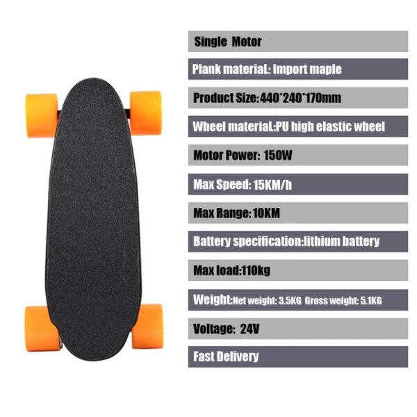 Electric Skateboard With Remote Control Adult Scooter Kit Motorized Hub Small Fish Plate Skate Board One 2.jpg 640x640 2