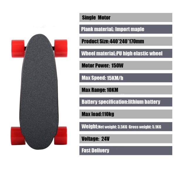 Electric Skateboard With Remote Control Adult Scooter Kit Motorized Hub Small Fish Plate Skate Board One 3.jpg 640x640 3