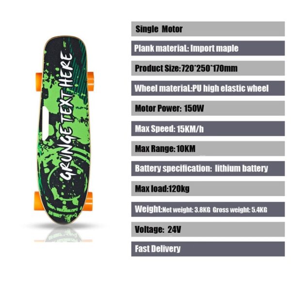 Electric Skateboard With Remote Control Adult Scooter Kit Motorized Hub Small Fish Plate Skate Board One 4.jpg 640x640 4