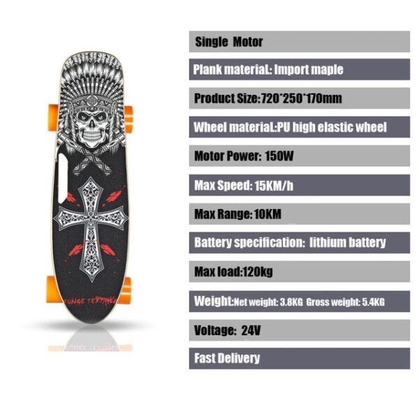 Electric Skateboard With Remote Control Adult Scooter Kit Motorized Hub Small Fish Plate Skate Board One 5.jpg 640x640 5