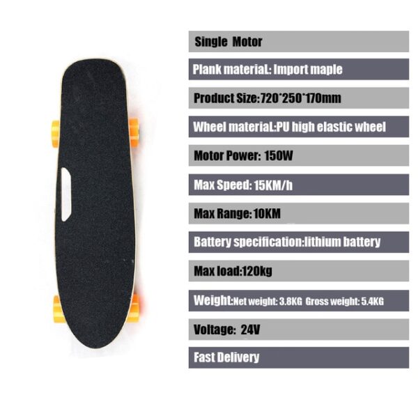 Electric Skateboard With Remote Control Adult Scooter Kit Motorized Hub Small Fish Plate Skate Board
