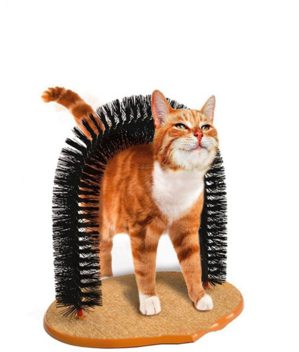 Good Arch Pet Cat Self Groomer With Round Fleece Base Katse Toy Brush Toys Bakeng sa Liphoofolo tsa lapeng 5 510x510 1