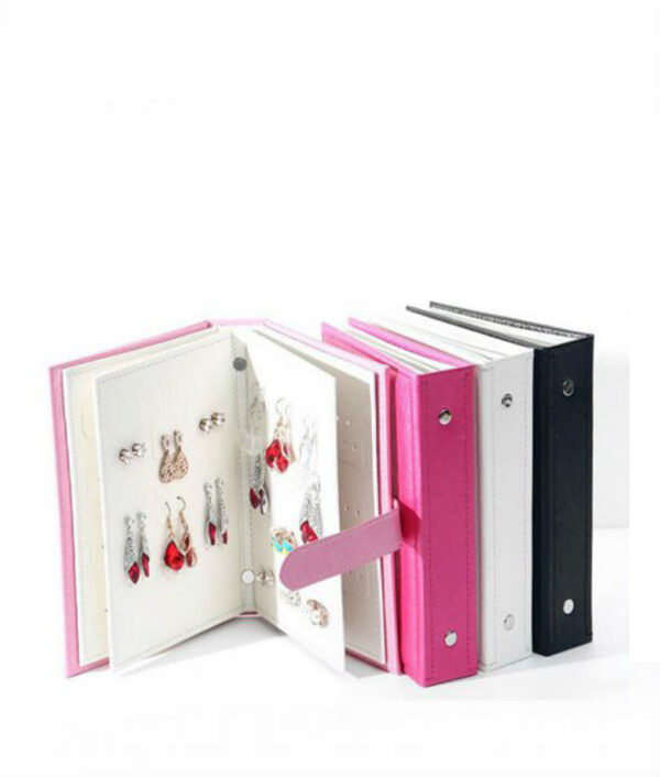 Hot Sale Women Stud Earrings Collection Book PU Leather Earring Storage Box Creative Jewelry Display Holder 510x510 1