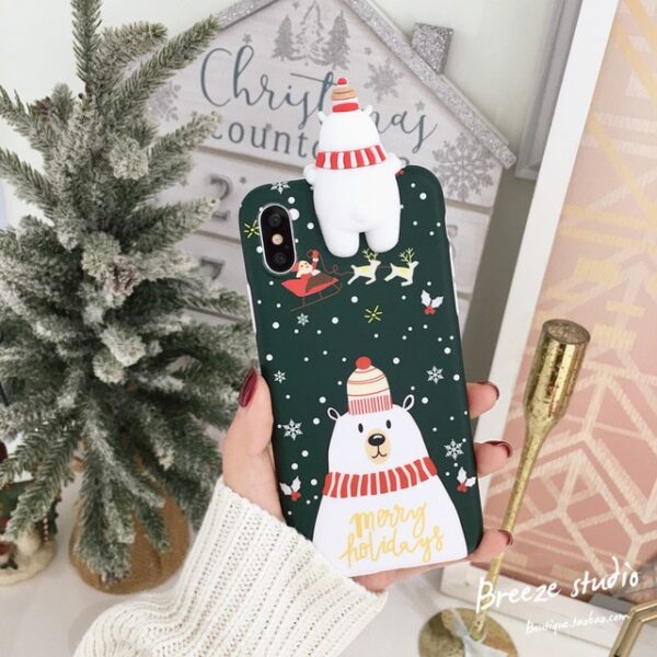 LISHE Luxury 3D Christmas Điện thoại di động Vỏ mềm cho iPhone 6 6s 7 8 Plus X 2.jpg 640x640 2