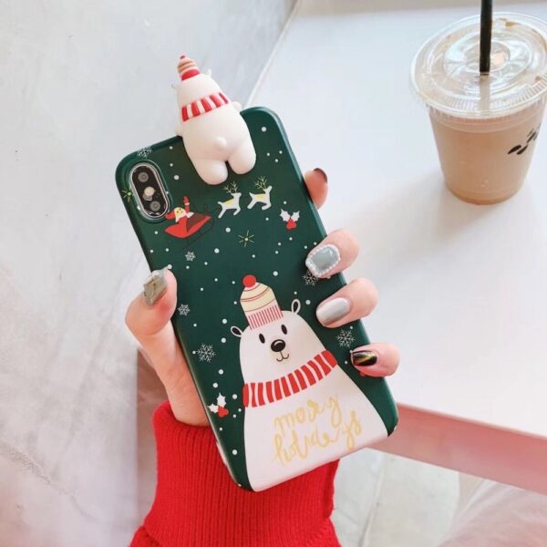 LISHE Luxury 3D Christmas Mobile Phone Soft Shell Para sa IPhone 6 6s 7 8 Plus X 9