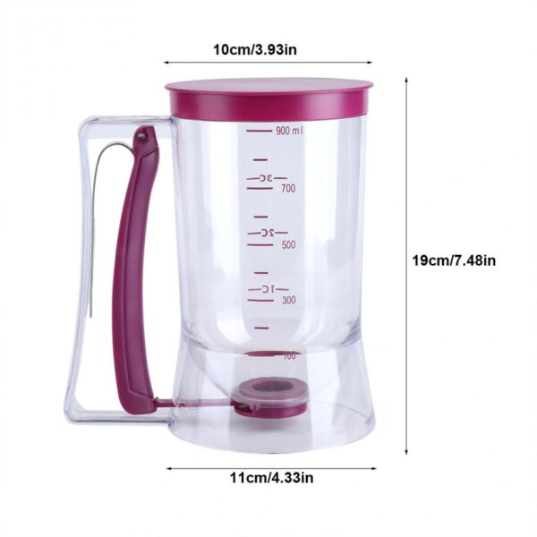 Manual Cupcake Pancake Cookie Cake Waffles Pastry Batter Dispenser Speratator Measuring Cup Baking Tools 900ml 5