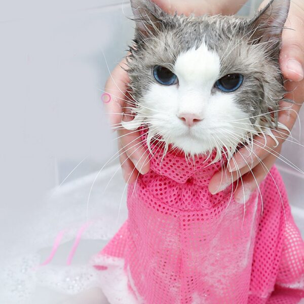 Mrežasta mačka Torba za kupanje Mačke Dotjerivanje Torbe za pranje Mačka Čista vreća za kupanje Bez ogrebotina 2