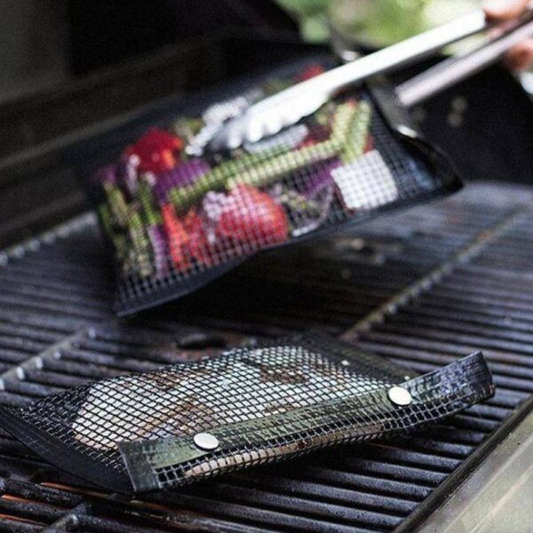 New Hot Non Stick Mesh Grilling Bag Outdoor Picnic Tool Bolsa De Barbacoa Reusable and Easy 2