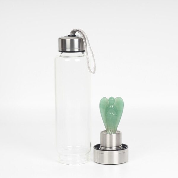 Sehlahisoa se Secha Mefuta Eohle ea Lejoe la Tlhaho la Quartz Crystal Glass Elixir Water Bottle Point With Crystal 17.jpg 640x640 17